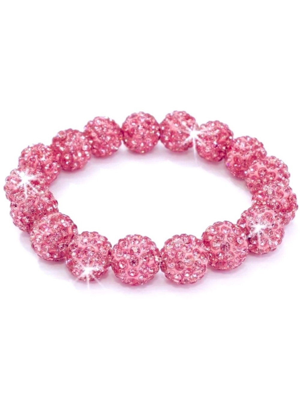 PINK Micro Pave Set Crystal BLING Disco Ball shamballa statement tennis Bracelet